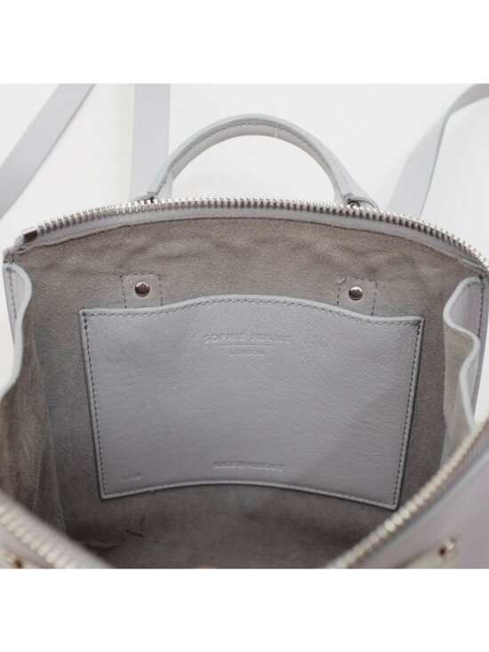 Sophie Hulme leather backpack gray silver hardware rucksack main image 10